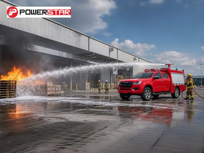 ISUZU GIGA 4x4 foam water fire truck for warehouse fire fighting