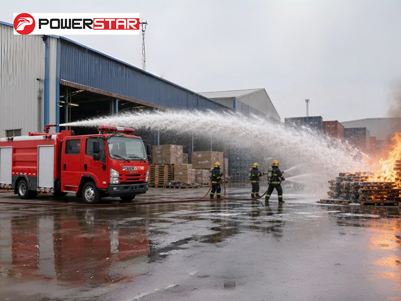 ISUZU 700P 4x2 Fire Suppression Truck 5000L Water Foam Euro 6 Diesel 189HP with Remote Control Water Foam Monitor for Cambodia City Rescue