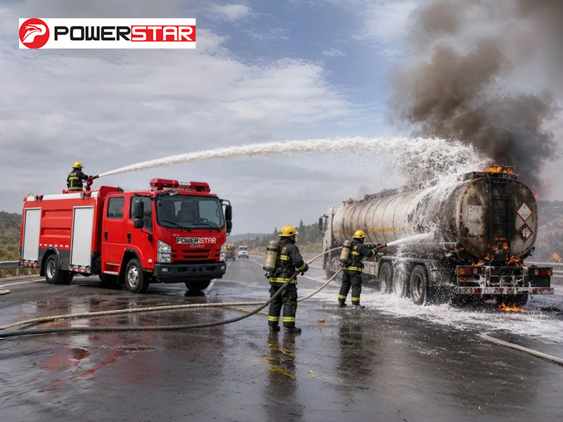 ISUZU 700P 4x2 Compact Fire Fighting Truck 5000L Water Foam 189HP Euro 6 Diesel with PL8/32 Monitor for Mongolia Industrial Fire Protection