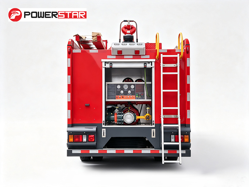 ISUZU 700P 4x2 Compact Fire Tender Truck 5000L Water Foam Euro 6 Diesel Powered Fire Vehicle with Remote Control Monitor for Dubai City Rapid Response