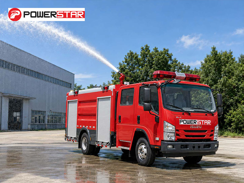 ISUZU 700P 4x2 Urban Fire Suppression Truck 5000L Water Foam Carrier 189HP Euro 6 Diesel Engine with Air Conditioned Double Cabin for Mongolia Fire Department