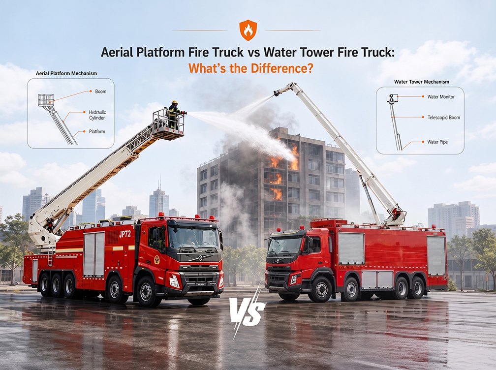 Aerial Platform Fire Truck vs Water Tower Fire Truck What's the Difference