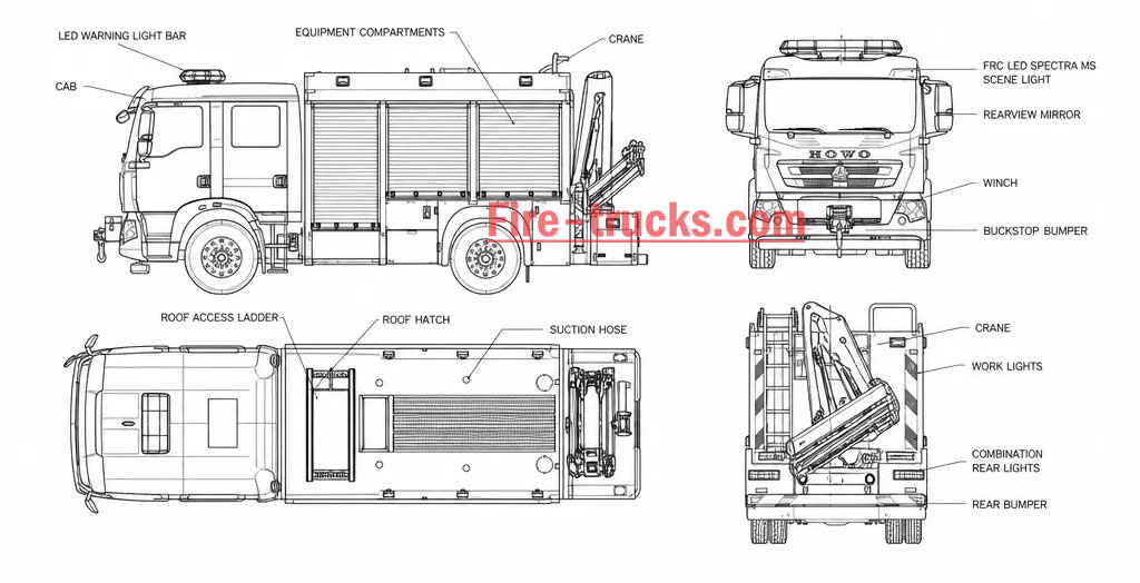 rescue fire truck structure diagram rescue fire truck structure diagram