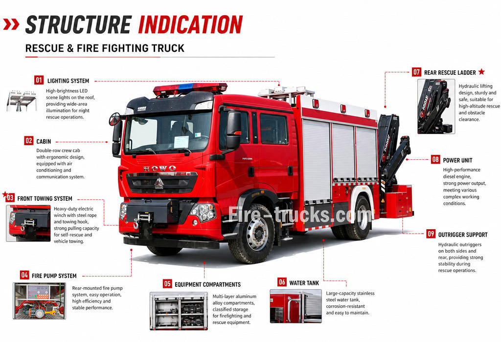 rescue fire truck complete structure diagram rescue fire truck complete structure diagram
