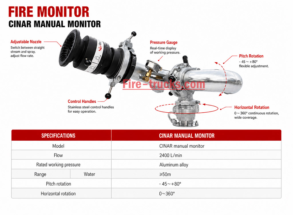 MAN TGS 33.400 6x6 Water Fire Truck CINAR manual fire monitor MAN TGS 33.400 6x6 Water Fire Truck CINAR manual fire monitor
