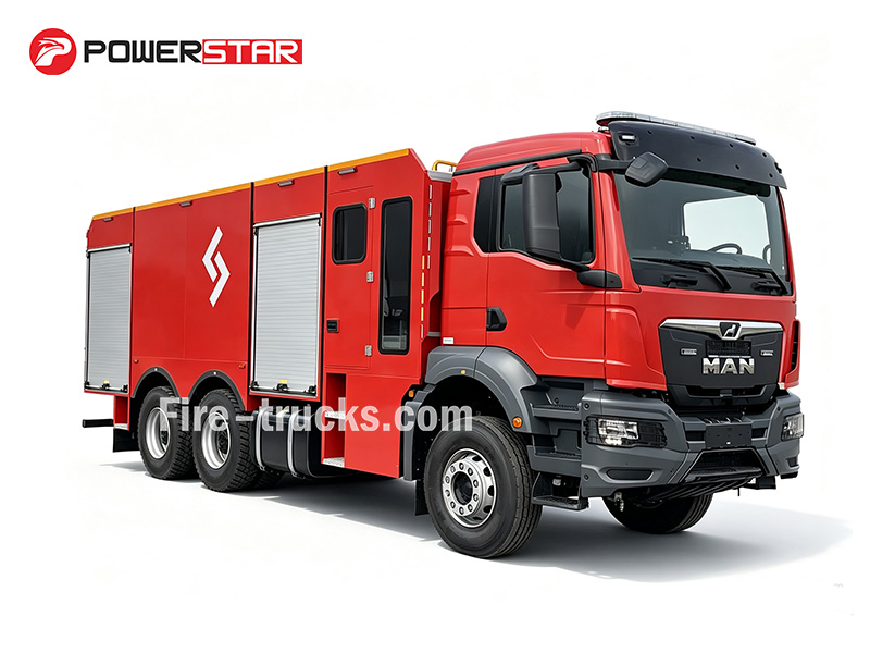 MAN TGS 33.400 6&times;4 7000L 700L Foam Water Fire Engine for Chemical Plant Fire Suppression Albania