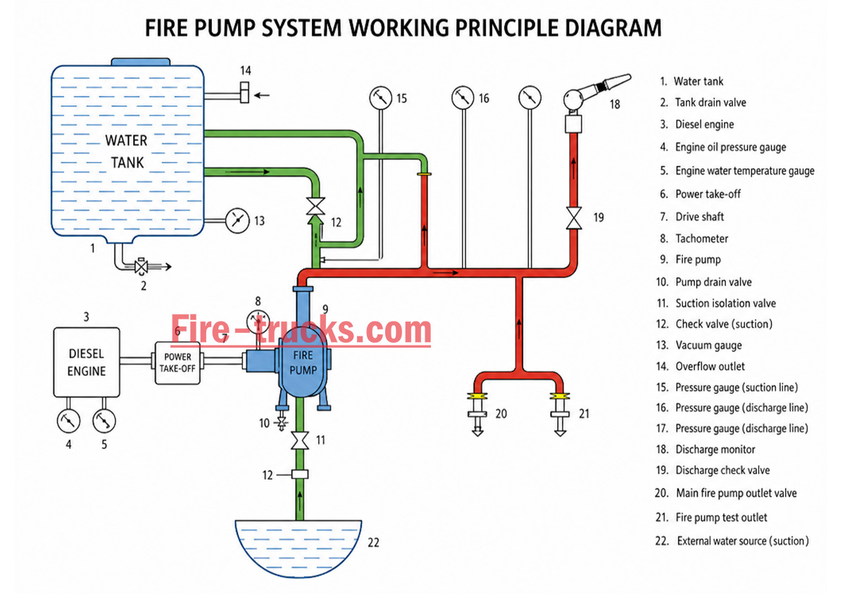 Howo 6 Ton Water Fire Truck Working Principle Diagram Howo 6 Ton Water Fire Truck Working Principle Diagram