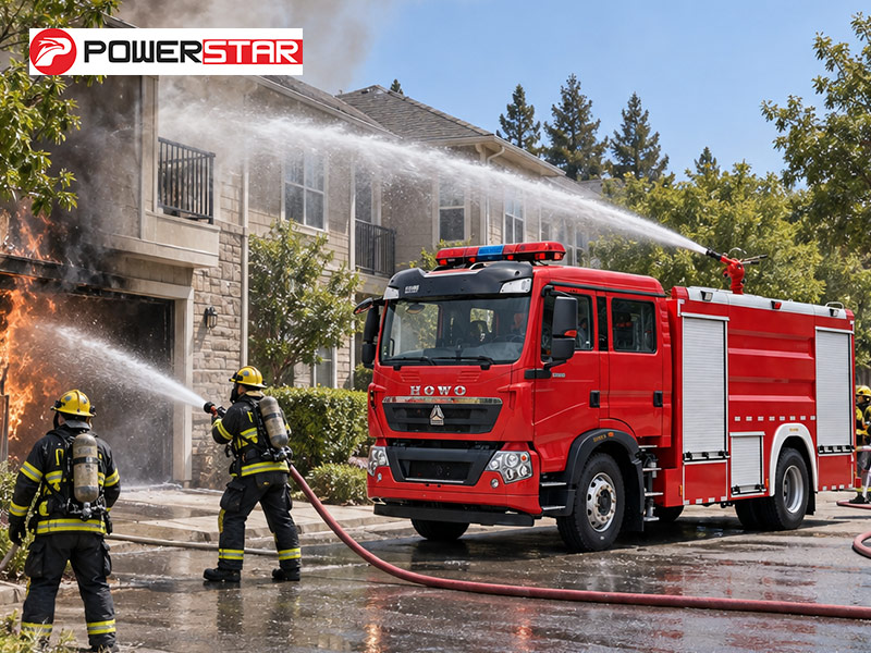 HOWO 4x2 Water Fire Brigade Truck 6000L 350HP Euro 6 with CB10/60-RS Pump for Albania Municipal Fire Fighting HOWO 4x2 Water Fire Brigade Truck 6000L 350HP Euro 6 with CB10/60-RS Pump for Albania Municipal Fire Fighting