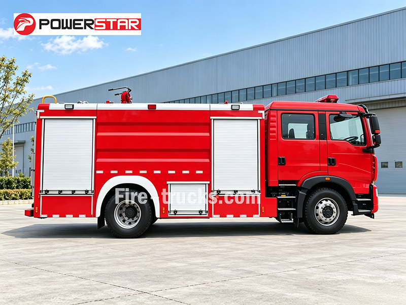 HOWO 4x2 Water Fire Brigade Vehicle 6000L 350HP Euro 6 with PS8/40W Monitor for Philippines Residential Fire Rescue