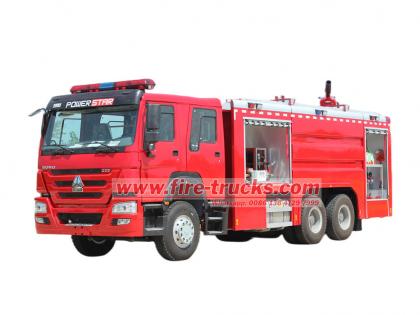 HOWO 6×4 dry powder fire truck for sale
