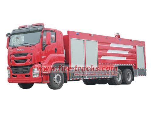 Isuzu 6x4 heavy duty water foam fire fighting rescue truck