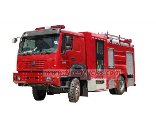 HOWO 4x4 drive fire emergency pumper truck