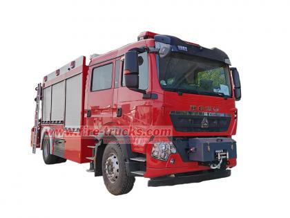 HOWO 4x2 Mobile Lighting Fire Truck with knuckle Crane