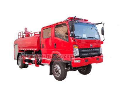HOWO 4x4 road sprinkler fire truck