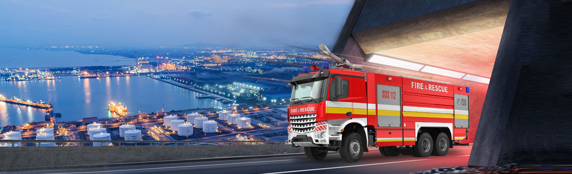 benz foam fire truck