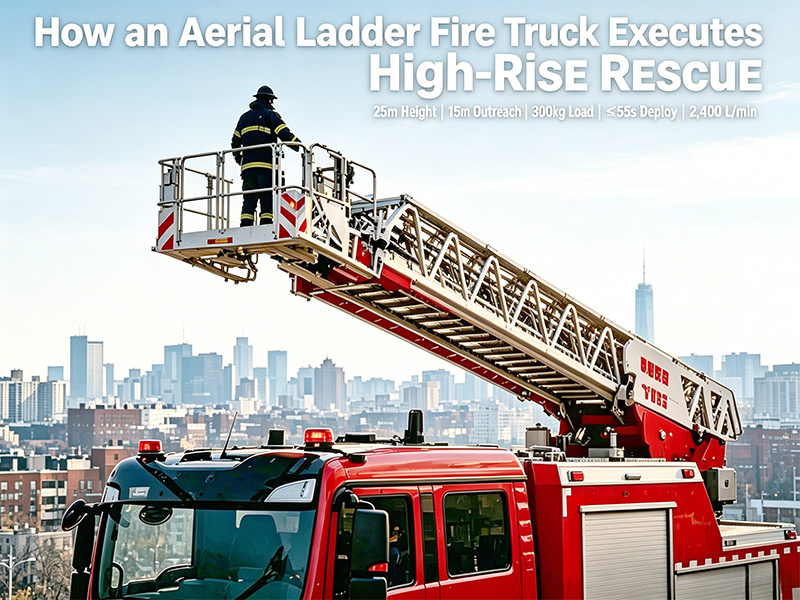 How an Aerial Ladder Fire Truck Executes High-Rise Rescue