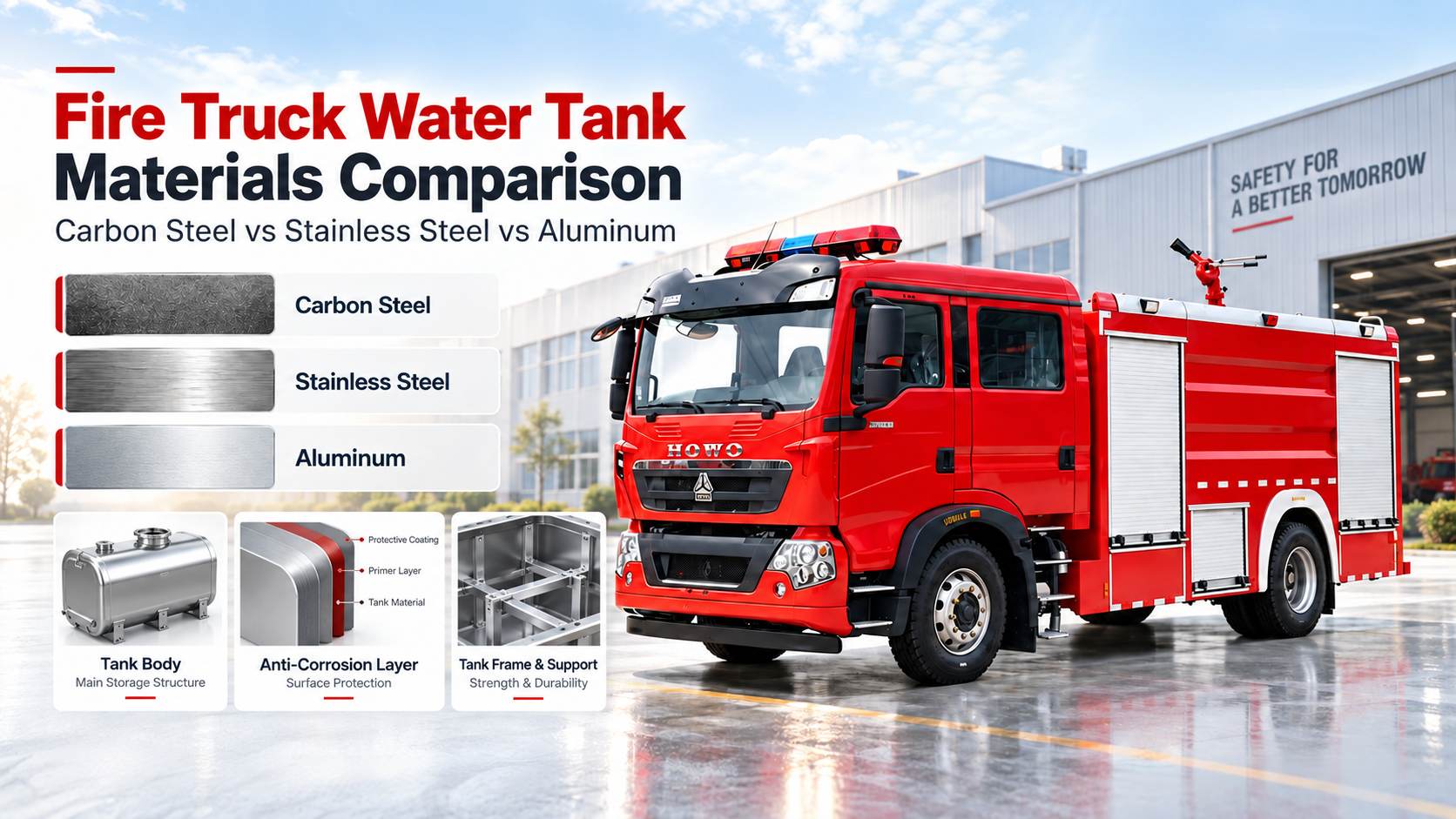 Fire Truck Water Tank Materials Comparison: Carbon Steel vs Stainless Steel vs Aluminum