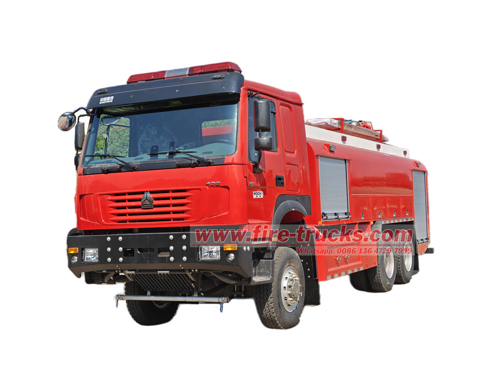 HOWO 6X6 400HP engine water tanker fire truck