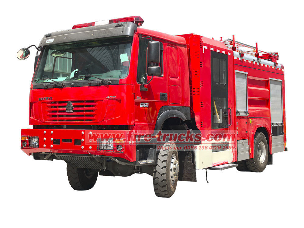 HOWO 4x4 drive 400HP 6cbm water foam fire truck
