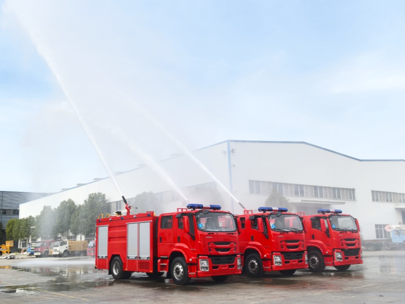 Morocco 3units Isuzu giga 4xcab water foam fire truck